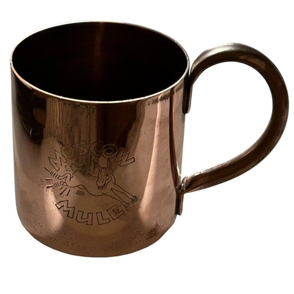 ANTIQUE HEAVY COPPER MOSCOW MULE DRINK CUP MUG MARKED N BULL PRODUCT RARE - Picture 7 of 8